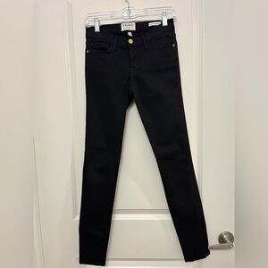 Frame Denim Black Jeans with Gold Button